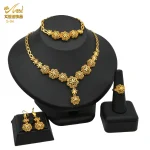 ANIID – ensemble de bijoux de mariée indiens, collier et boucles d’oreilles de dubaï pour femmes, couleur or 24 carats, bijoux africains, cadeau de fête de demoiselle d’honneur ANIID – ensemble de bijoux de mariée indiens, collier et boucles d’oreilles de dubaï pour femmes, couleur or 24 carats, bijoux africains, cadeau de fête de demoiselle d’honneur