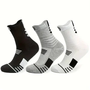 Chaussettes d’équipage athlétiques confortables pour hommes, coussin de performance, adaptées aux sports de plein air, 3 paires Chaussettes d’équipage athlétiques confortables pour hommes, coussin de performance, adaptées aux sports de plein air, 3 paires