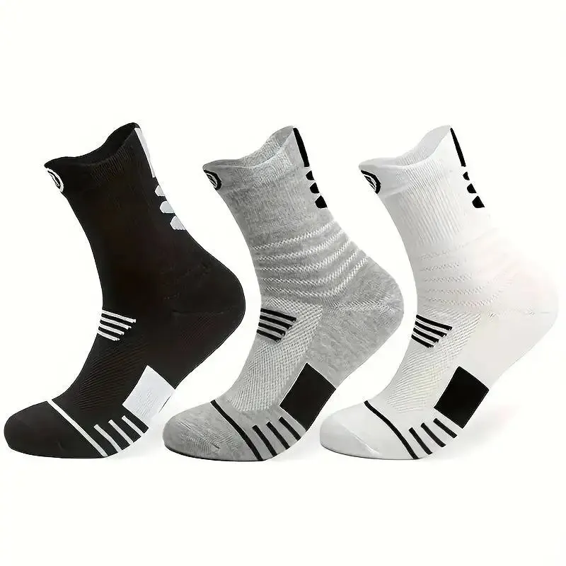 Chaussettes d’équipage athlétiques confortables pour hommes, coussin de performance, adaptées aux sports de plein air, 3 paires Chaussettes d’équipage athlétiques confortables pour hommes, coussin de performance, adaptées aux sports de plein air, 3 paires