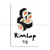 samgak kimbap kawaii design coréen sushi n'est pas kimbap goûter la différence cuisine en métal personnaliser club maison affiche en étain