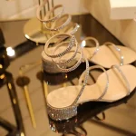 Sandales romaines à lanières en biscuits pour femmes, chaussures à haute optique, talons carrés, simplicité, sexy, dames, nouveau, été, 2023
