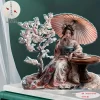 les ornements décoratifs geisha conviennent à des décorations traditionnelles japonaises à thème pour l'art de table de la chambre à coucher de la maison