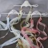 Épingle à cheveux de style chinois pour fille, accessoires pour cheveux, ruban, coiffure de mariée, bâtons de cheveux hanfu, couronne de cheveux de style prairie, vêtements de sauna