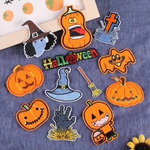 Autocollants Brodés en Forme de Citrouille pour Halloween, Accessoires pour Vêtements, Chaussures, Chapeaux, Sacs à Dos, 152 Pièces