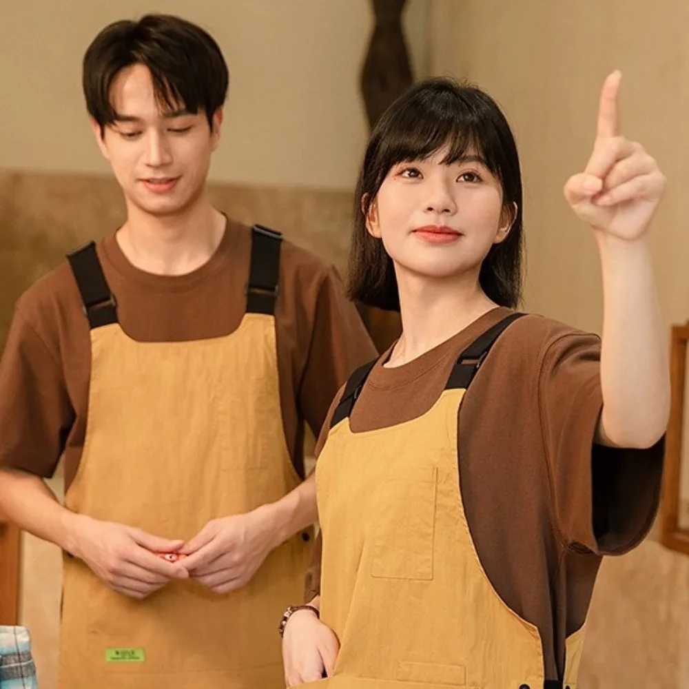 tablier gilet de style japonais, plusieurs poches réglables, résistant à la saleté, bretelles élargies, tablier de cuisine à la mode pour femmes tablier gilet de style japonais, plusieurs poches réglables, résistant à la saleté, bretelles élargies, tablier de cuisine à la mode pour femmes