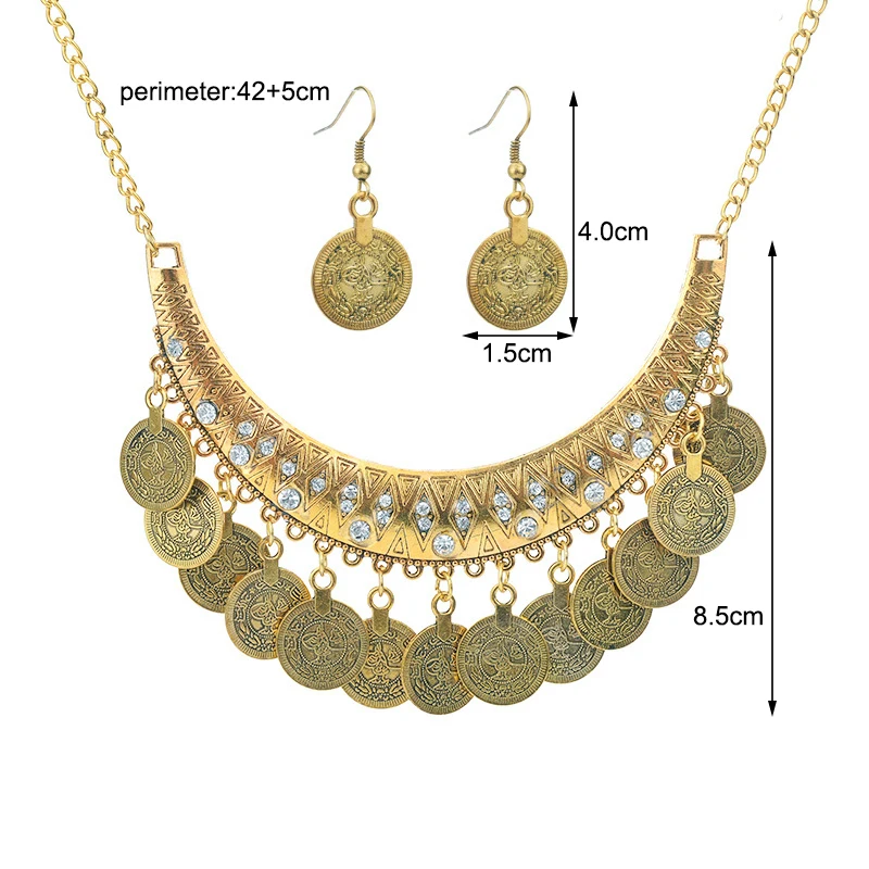 ensemble de bijoux ethniques tribaux gitanes pour femmes, tour de cou boho, colliers de la présidence, déclaration vintage, pièce de monnaie, gland, collier en biscuits, boucles d'oreilles ensemble de bijoux ethniques tribaux gitanes pour femmes, tour de cou boho, colliers de la présidence, déclaration vintage, pièce de monnaie, gland, collier en biscuits, boucles d'oreilles