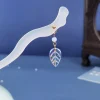Épingles à cheveux nouvelle coiffure fleur pendentif coréen pince à cheveux acétate hanfu bâtons de cheveux feuille pendentif chinois fourchette à cheveux femmes épingles à cheveux