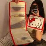 Kawaii Sanrio sac Hello Kitty Kuromi grande capacité pliant dessin animé sac de maquillage mignon voyage Portable cosmétiques brosse sac de rangement Kawaii Sanrio sac Hello Kitty Kuromi grande capacité pliant dessin animé sac de maquillage mignon voyage Portable cosmétiques brosse sac de rangement