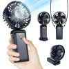 nouveau ventilateur portatif pliable mini ventilateur pliable avec batterie rechargeable usb bureau extérieur cou suspendu ventilateur 5 vitesses ﻿
