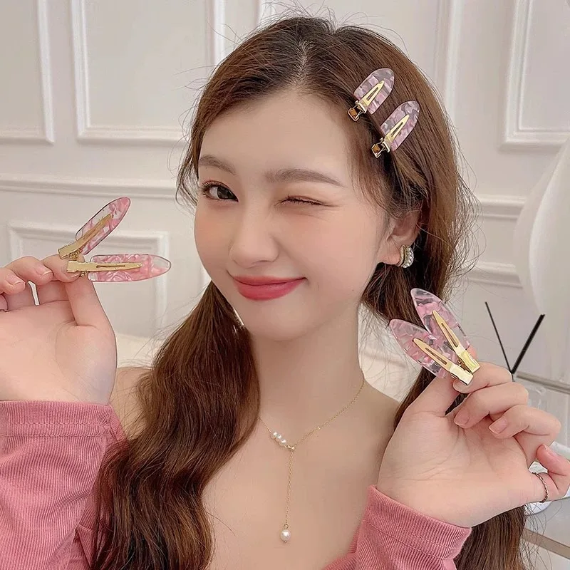 pince à cheveux simple sakura rose sans couture pour femmes, feuille d'acétate sans flequille courbée, pince à bec de canard, épingles à cheveux, outil de coiffure, 2 pièces pince à cheveux simple sakura rose sans couture pour femmes, feuille d'acétate sans flequille courbée, pince à bec de canard, épingles à cheveux, outil de coiffure, 2 pièces