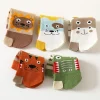 3 12t mignon garçons filles deux orteils tabi chaussettes enfants fendu pouce orteil chaussettes enfants dessin animé animaux imprimé pur coton chaussettes courtes