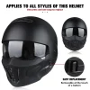masque facial de samouraï secré, masque facial de crâne de combat, accessoires de casque de moto rétro uniquement, masque non inclus détachable