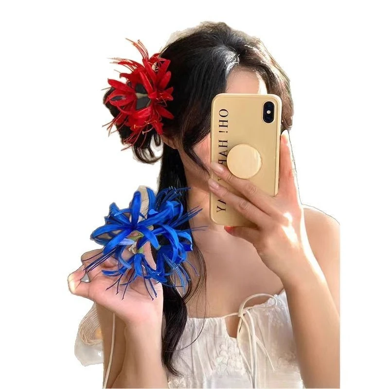 Épingle à cheveux orientale spider lily clip floral chinois pour qipao, accessoires pour cheveux de mariage vintage Épingle à cheveux orientale spider lily clip floral chinois pour qipao, accessoires pour cheveux de mariage vintage