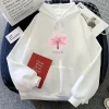 sweat à capuche de dessin animé japonais sakura flower takcartoon, sweat shirt décontracté, pulls doux, funko pop aesthetic moletom, rétro, automne, hiver