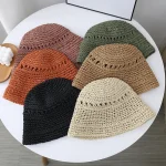 Chapeau seau japonais d’été coréen L pays petit bord chapeau de paille polyvalent japonais tissé seau chapeaux plage crème solaire chapeau femmes Chapeau seau japonais d’été coréen L pays petit bord chapeau de paille polyvalent japonais tissé seau chapeaux plage crème solaire chapeau femmes