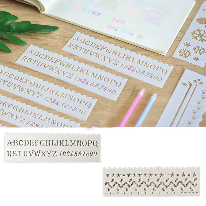 pochoirs pour peinture, scrapbook, coloriage, gaufrage, modèle de carte décorative, lettres de l'alphabet, bricolage, 8 pièces/ensemble pochoirs pour peinture, scrapbook, coloriage, gaufrage, modèle de carte décorative, lettres de l'alphabet, bricolage, 8 pièces/ensemble