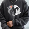 japonais koi harajuku imprimé hommes sweat hiver col rond sweats à capuche rue polaire chaud ample streetwear décontracté vêtements pour hommes