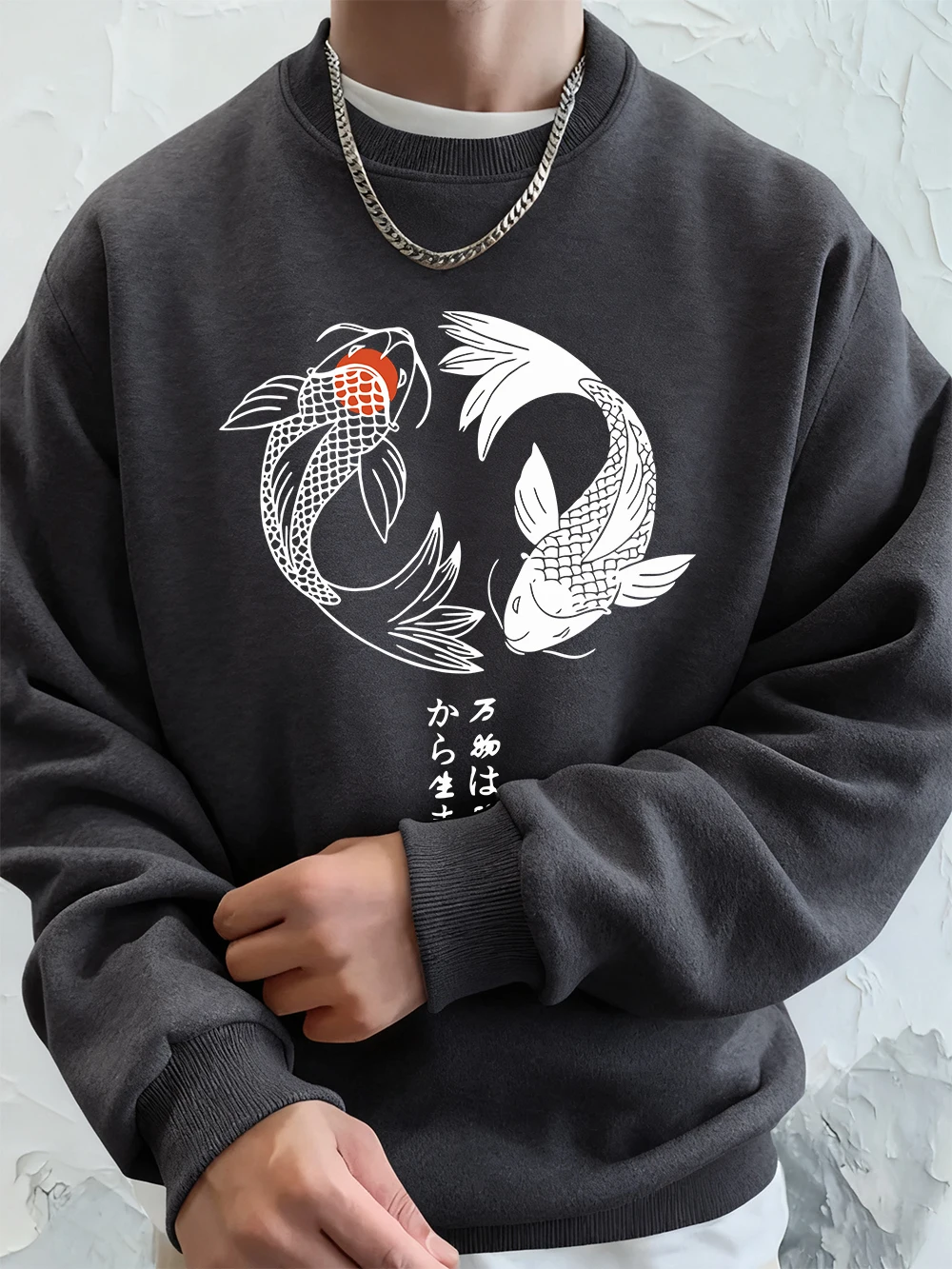 japonais koi harajuku imprimé hommes sweat hiver col rond sweats à capuche rue polaire chaud ample streetwear décontracté vêtements pour hommes japonais koi harajuku imprimé hommes sweat hiver col rond sweats à capuche rue polaire chaud ample streetwear décontracté vêtements pour hommes