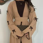 Ramadan Eid ouvert papillon noeud Kimono Abaya Damen dubaï luxe Islam musulman Robe modeste femmes Kebaya caftan Robe Femme Musulman