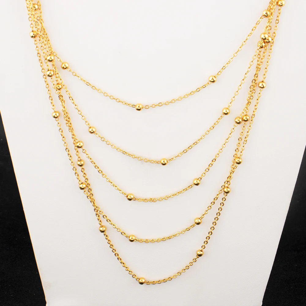 ensembles de colliers indiens de mariée, longues chaînes en acier inoxydable plaqué or 24 carats pour femmes, nouvelles chaînes de clavicule pour filles, cadeaux de vacances ensembles de colliers indiens de mariée, longues chaînes en acier inoxydable plaqué or 24 carats pour femmes, nouvelles chaînes de clavicule pour filles, cadeaux de vacances