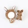 nouveau né renne chapeau enveloppement et jouet ensemble crochet mohair cerf poupée photographie accessoires tricot bébé bonnet jouet enveloppe photo accessoires