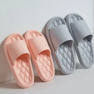 Pantoufles d&rsquo;intérieur pour femmes, chaussures plates d&rsquo;été, tongs antidérapantes, bain, maison, douces, Zapatillas de hombre, nouvelle collection 2023