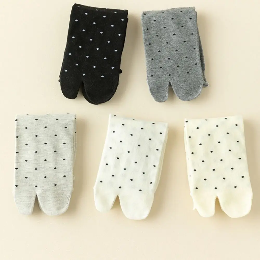 chaussettes tube à deux orteils à pois doux, chaussettes fines en coton à bout séparé, bonneterie respirante, chaussettes mi mollet pour 2 paires de femmes chaussettes tube à deux orteils à pois doux, chaussettes fines en coton à bout séparé, bonneterie respirante, chaussettes mi mollet pour 2 paires de femmes