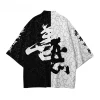 Kimono Traditionnel Japonais Hommes et Femmes Casual Mode Streetwear Cardigan Harajuku Haori Tops Noir Blanc Lâcheur Yukata Kimono Traditionnel Japonais Hommes et Femmes Casual Mode Streetwear Cardigan Harajuku Haori Tops Noir Blanc Lâcheur Yukata