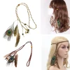 Pièce de sauna en plumes indiennes, coiffure amérindienne, bandes de sauna Boho, bijoux Hiphelicopter