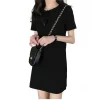 femmes harajuku mini robe à manches courtes femme vêtements noir rose décontracté y2k vêtements mode été robes courtes pour les femmes 2024