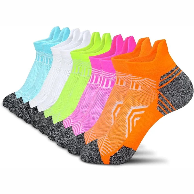 5 paires de chaussettes de cheville athlétiques de performance pour hommes et femmes, support de cheville, coupe basse, languette souple, chaussettes de compression pour course à pied marathon 5 paires de chaussettes de cheville athlétiques de performance pour hommes et femmes, support de cheville, coupe basse, languette souple, chaussettes de compression pour course à pied marathon