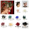 bandeau en plumes élégant et tendance des années 1920, bandeau de cheveux vintage pour mascarade, maquillage de fête, accessoires pour cheveux en diamant, spectacle sur scène