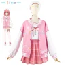 costume de cosplay sakura miko vtuber, manteau ample, haut et jupes, ensemble complet, tenues d'halloween, vêtements anime sur mesure