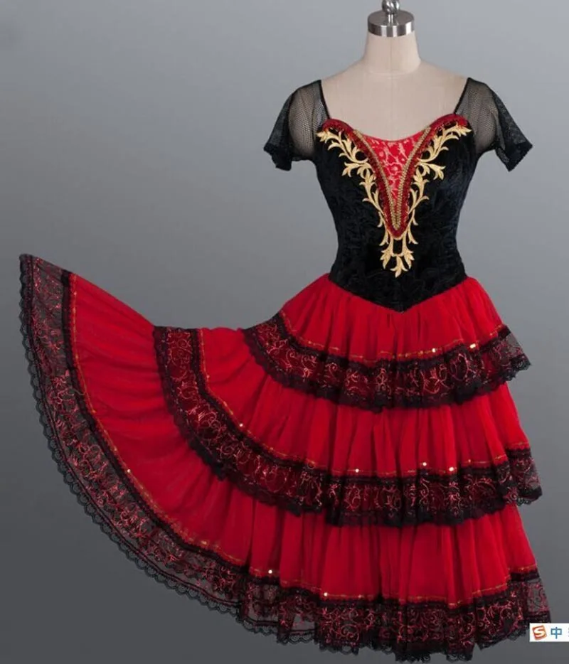 Don Quichotte adulte rouge romantique Tutu espagnol Kitri robe de Ballet femmes professionnel Tutu Ballet espagnol danse Costume pour les filles Don Quichotte adulte rouge romantique Tutu espagnol Kitri robe de Ballet femmes professionnel Tutu Ballet espagnol danse Costume pour les filles