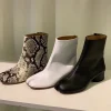 tabi bottes noires fendues pour femme, design de marque, chaussures de rinçage imprimées pour salle, escarpins épais à talons hauts pour femme, hiver