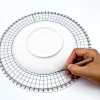 diviseur rond de poterie de 26cm, pièces égaux circulaires, règle de séparation de carte, bricolage, sous glaçure en céramique peinte, tampon auxiliaire, outil de peinture