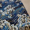 tissu feuille d'or fait à la main, style japonais, ondulation ondulée, tissu artisanal bleu noir, 2 couleurs, vente en gros domestique, qualité supérieure