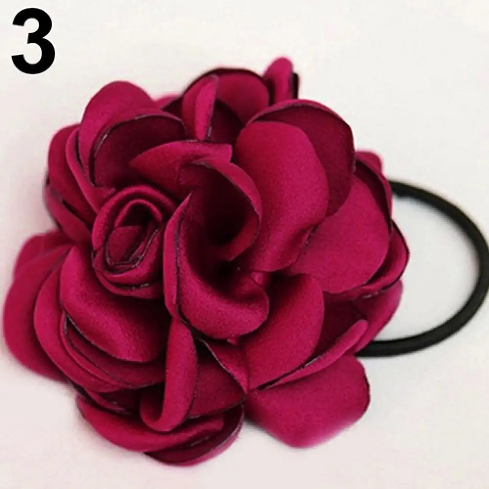 Femmes bandeau de cheveux corde couleur unie attaches de cheveux camélia fleur élastique pour queue de cheval Scrunchie bandeau dame chapeaux accessoire de cheveux Femmes bandeau de cheveux corde couleur unie attaches de cheveux camélia fleur élastique pour queue de cheval Scrunchie bandeau dame chapeaux accessoire de cheveux