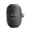 théière portable en céramique, service à thé en porcelaine gaiwan, service à thé de voyage, cérémonie du thé, service à thé kung fu chinois de haute qualité