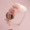 coréen à la main papillon fleur filles bandeaux mignon perle plume couronne de mariage princesse danse fête chapeaux cerceau accessoires