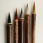 Pinceau traditionnel chinois en bambou avec poils de loup, pour calligraphie, pratique de la peinture