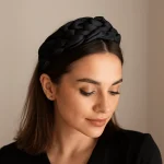Mode Satin tressé bandeau rembourré Design épaissi noir bandeau large Style coréen femmes tête cerceau cheveux accessoires Mode Satin tressé bandeau rembourré Design épaissi noir bandeau large Style coréen femmes tête cerceau cheveux accessoires