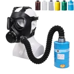 Masque à Gaz Complet Noir Polyvalent en Caoutchouc Naturel, Peinture en Spray, Pesticide, MAXChimique, Sécurité au Travail, Vaccination, Irapiateur, 87 Pièces