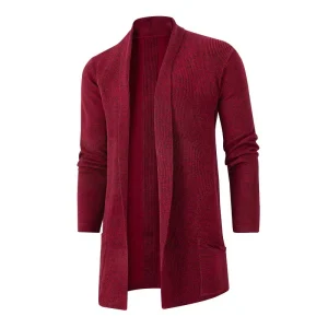 Cardigan à poche en cachemire rembourré pour homme, manteau chaud et décontracté, tricoté, nouvelle collection automne et hiver 2023 Cardigan à poche en cachemire rembourré pour homme, manteau chaud et décontracté, tricoté, nouvelle collection automne et hiver 2023
