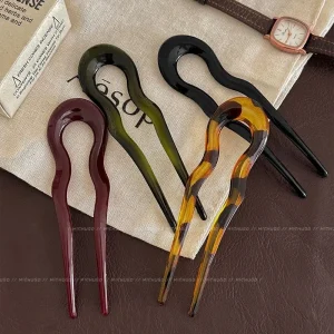 Épingle à cheveux en forme de U pour femmes, torsion française, pince à cheveux en plastique ondulé, tortue verte vintage, bâtons de cheveux, vêtements de sauna, accessoires Épingle à cheveux en forme de U pour femmes, torsion française, pince à cheveux en plastique ondulé, tortue verte vintage, bâtons de cheveux, vêtements de sauna, accessoires