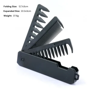 Peignes de poche pliants portables multifonctions, peigne à tête d’huile à dents larges, peignage de barbe, barbier, tondeuse à cheveux, outils de coiffure Peignes de poche pliants portables multifonctions, peigne à tête d’huile à dents larges, peignage de barbe, barbier, tondeuse à cheveux, outils de coiffure