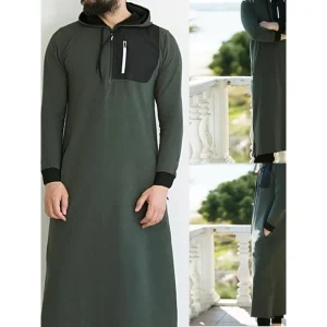Caftan arabe Robe musulmane hommes Jubba Thobe à manches longues vêtements musulmans Robe pour hommes longs sweats à capuche arabes caftan longue à capuche Caftan arabe Robe musulmane hommes Jubba Thobe à manches longues vêtements musulmans Robe pour hommes longs sweats à capuche arabes caftan longue à capuche