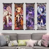 genshin impact – peinture suspendue, décoration murale pour la maison, affiches d'anime kawaii, kamizato ayaka, rouleaux d'images pour chambre à coucher