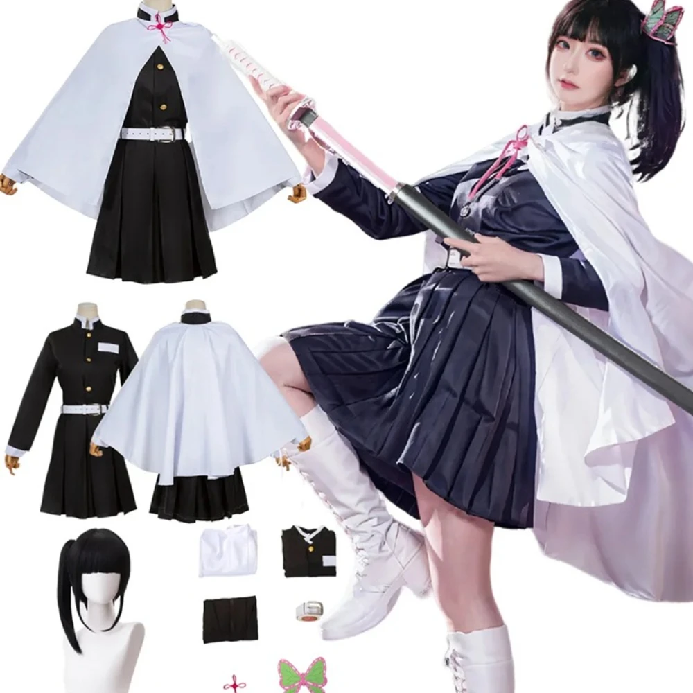 Adulte Anime démon tueur Kimetsu No Yaiba femme Kimono Tsuyuri Kanao Cosplay Costume papillon coiffure Adulte Anime démon tueur Kimetsu No Yaiba femme Kimono Tsuyuri Kanao Cosplay Costume papillon coiffure