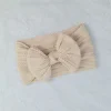 joli bandeau pour nouveau né fille, tricot élastique, turban pour enfants, nœuds en nylon doux, couvre chef pour enfants, accessoires pour cheveux
